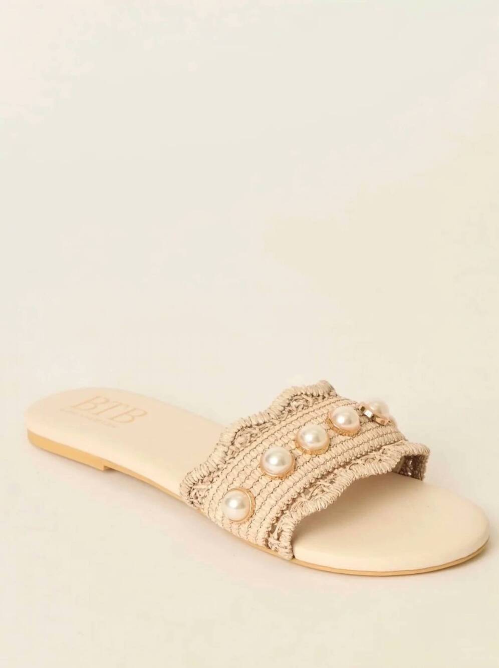 NEW BTB LOS ANGELES women's marbella slides in natural